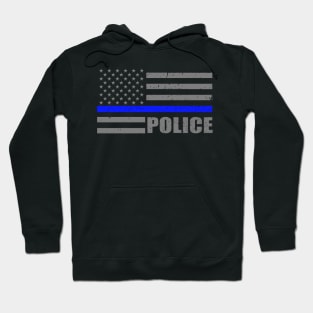 Police Officer Thin Blue Line American Flag Hoodie